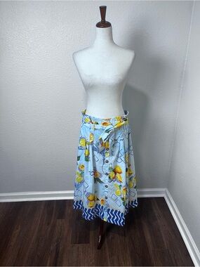 Her Destiny Silk Lemon Midi Skirt Size Large